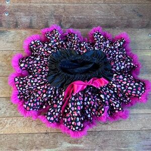 Petti Skirt Tutu Pink and Black hearts